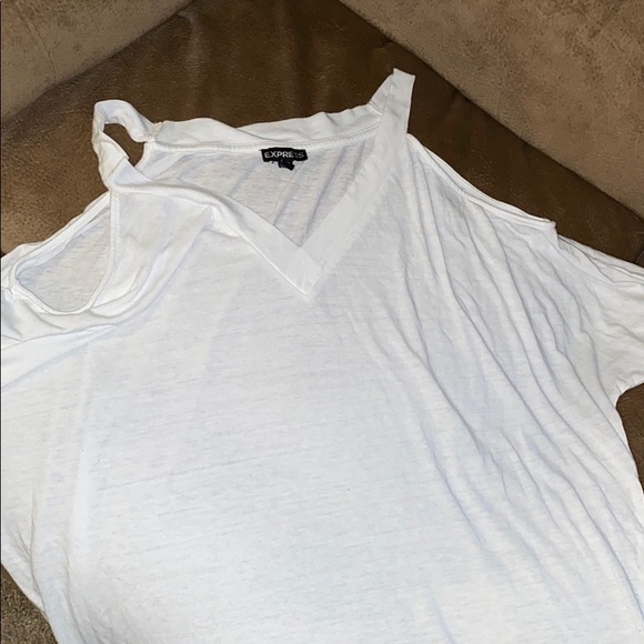 Cold Shoulder White Top - Picture 4 of 4